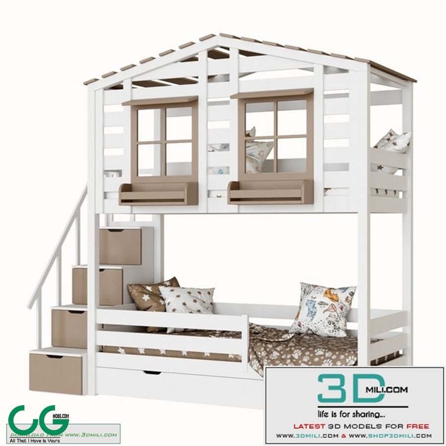 Children's 2-level bed lodge Bilbao