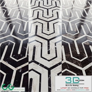 Marble tile hexagon and decor from New Ravenna mosaics