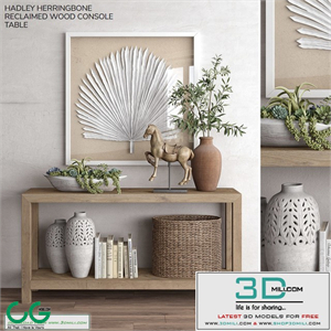 Pottery barn HADLEY HERRINGBONE RECLAIMED WOOD CONSOLE TABLE
