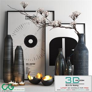 set527 -black vases