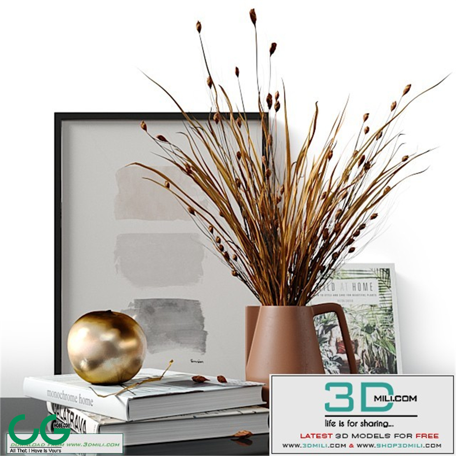 Decorative set with dried Bell Grass and Splinter Grass