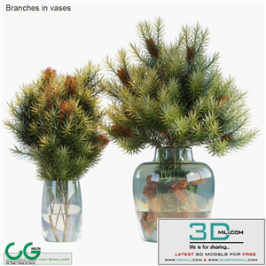 Branches in vases 30: Red Candle