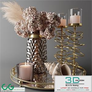 Bouquet of dry hydrangea and pampas grass with a sink