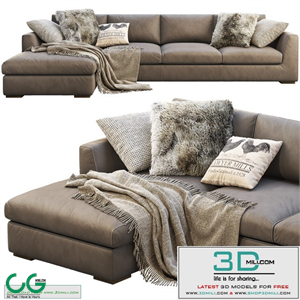 RH Modena Taper Arm Chaise Sectional Sofa