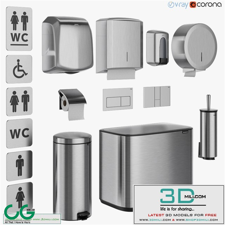 Bathroom accessories set 71 (Jofel, Brabantia, BXG, Katrin, Viega)