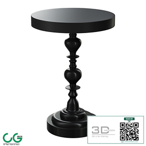 Shaine side table black metal
