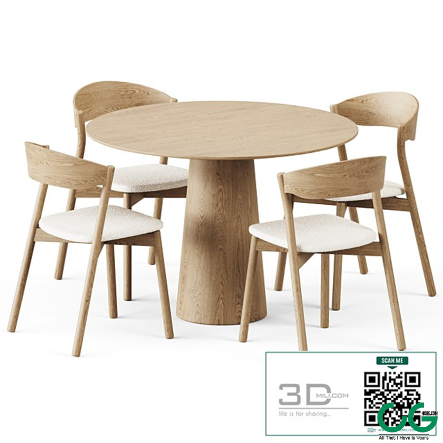 Table POV D110 by Ton and Wooden Chair Tube by Miniforms