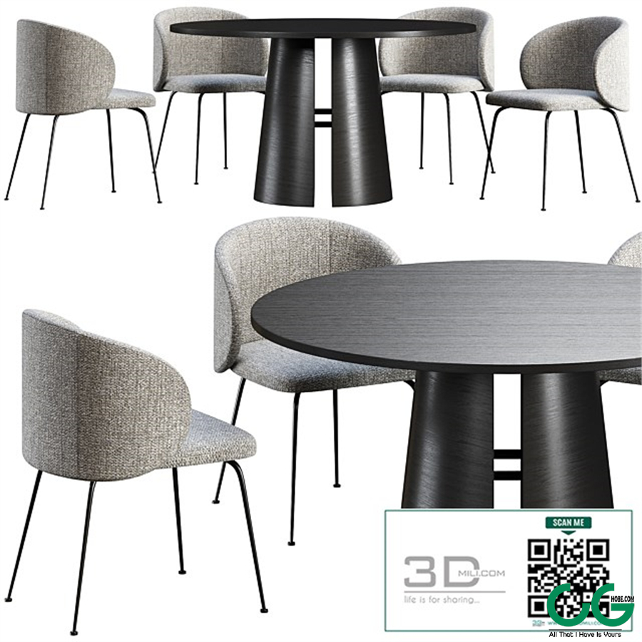 Dining table Teulat Cep + chair La Forma Minna