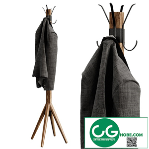 Wooden floor hanger jacket, clothes, hallway