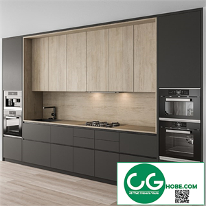 Kitchen Modern - Black and Wood Cabinets 83