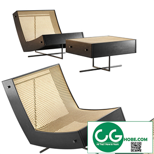 1stDibs Contemporary Benjamin Chair with Ottoman