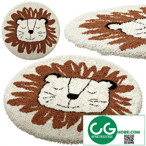 Children's round carpet with the image of a lion, Syma