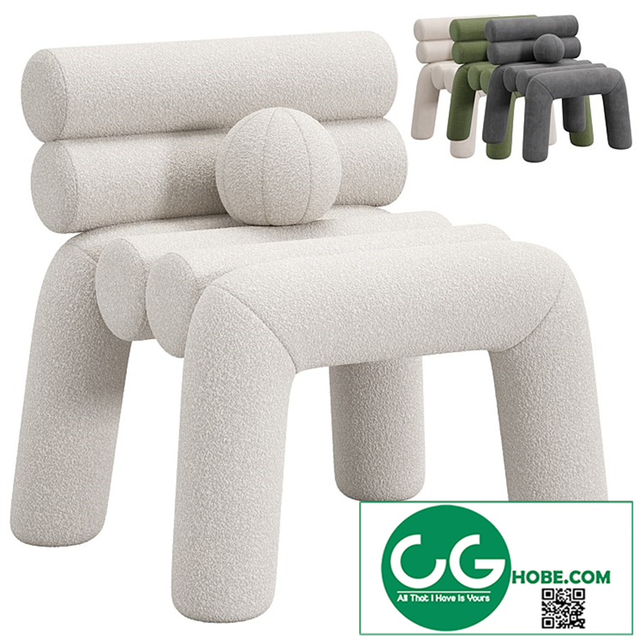 Beige Velvet Accent Chair by Homary