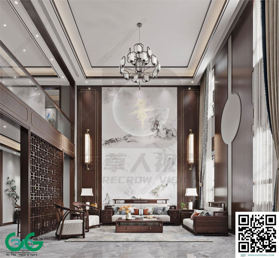 Living room Chinese-style 3dsmax File 02