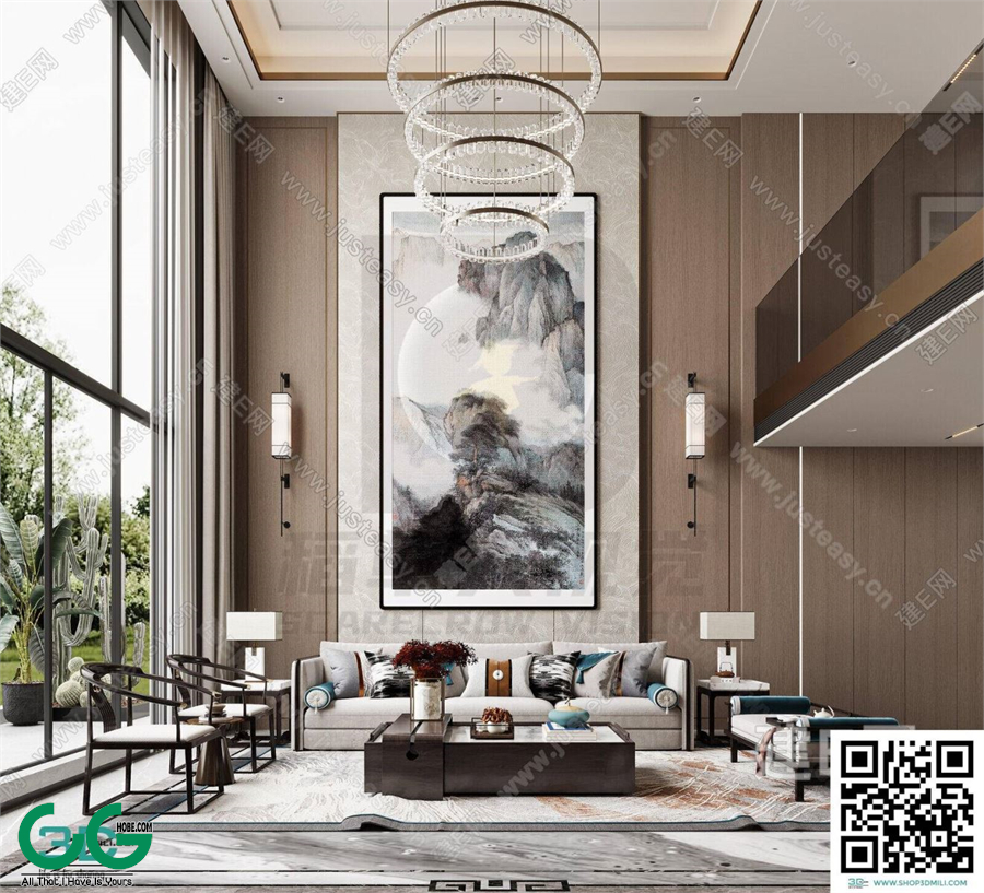 Living room Chinese-style 3dsmax File 09