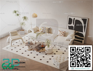 Living room Cream style 3dsmax File 02