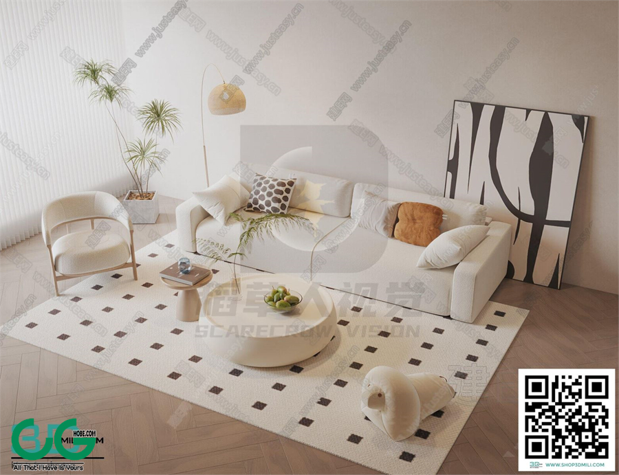 Living room Cream style 3dsmax File 07