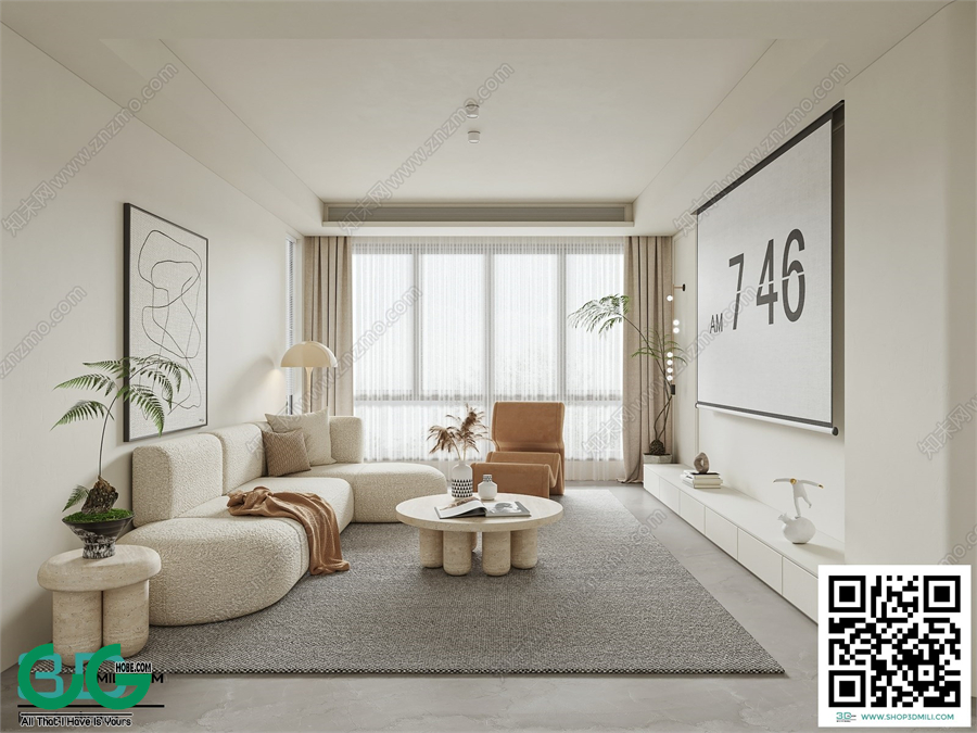 Living room Cream style 3dsmax File 09