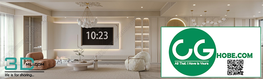 Living room Cream style 3dsmax File 11