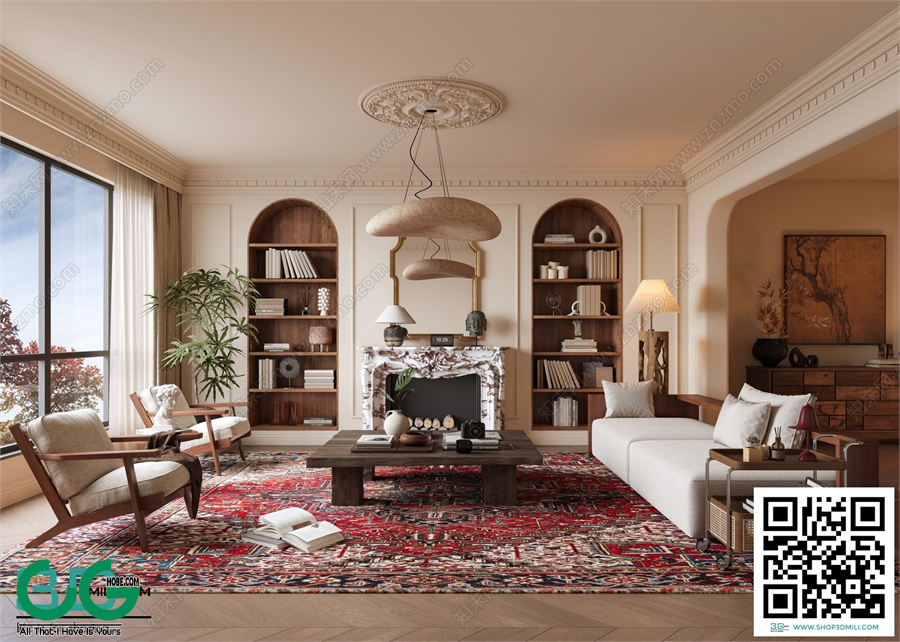 Living room Cream style 3dsmax File 12