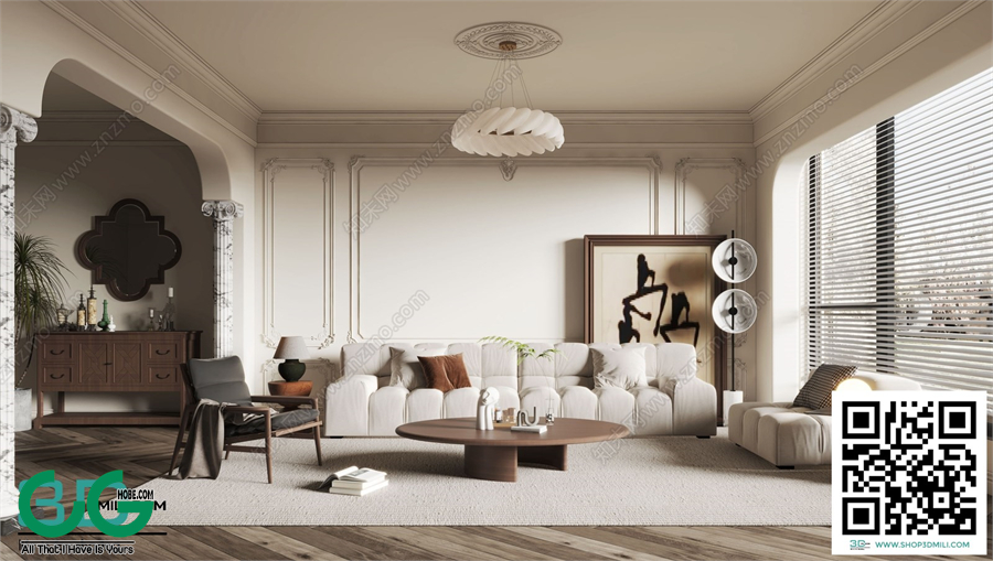 Living room Cream style 3dsmax File 16