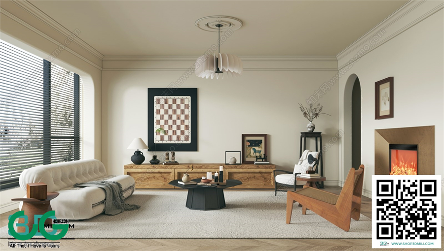 Living room Cream style 3dsmax File 18