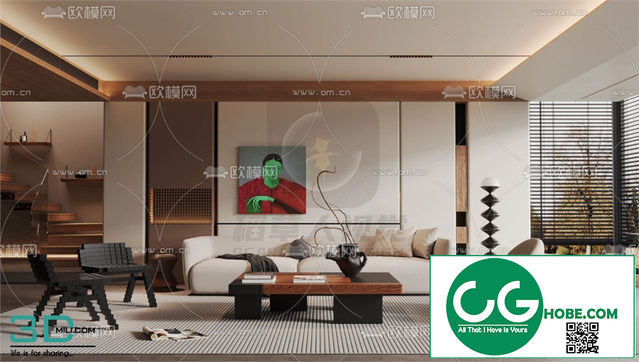 Living room Cream style 3dsmax File 20