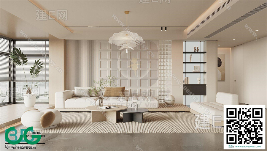 Living room Cream style 3dsmax File 26