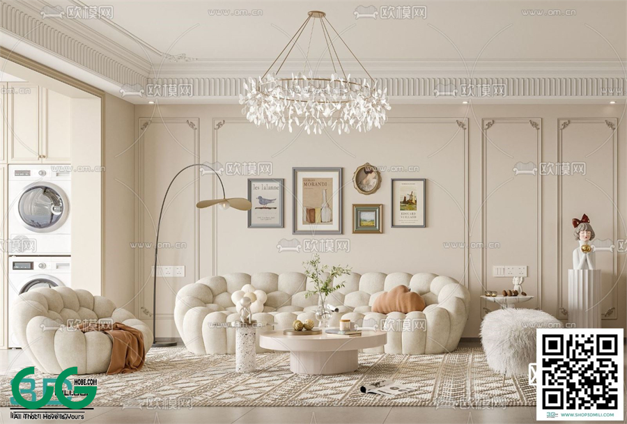 Living room French style 3dsmax File 01