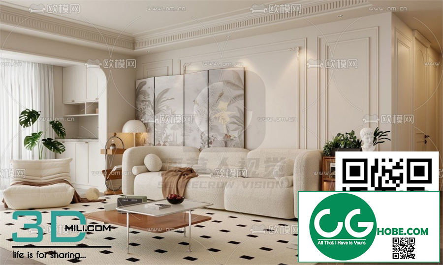 Living room French style 3dsmax File 03
