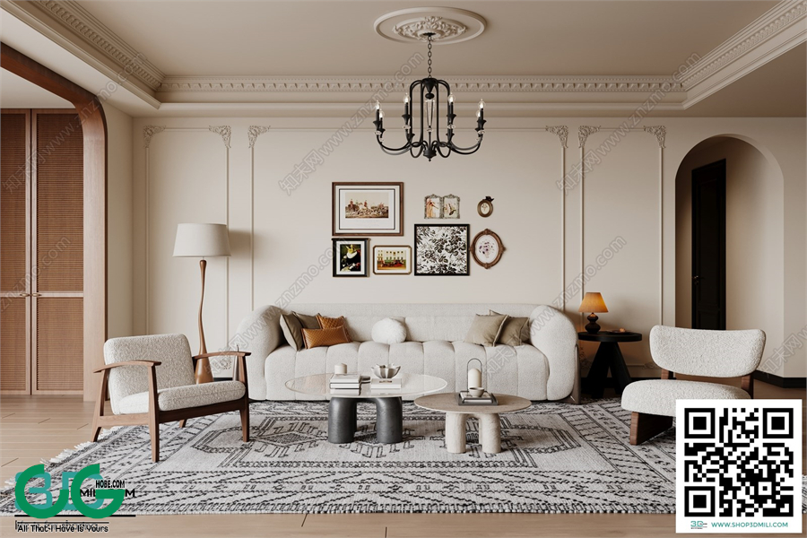 Living room French style 3dsmax File 10