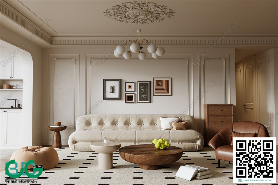Living room French style 3dsmax File 11