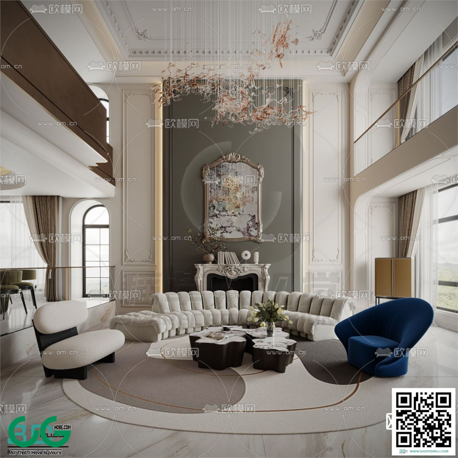 Living room French style 3dsmax File 12
