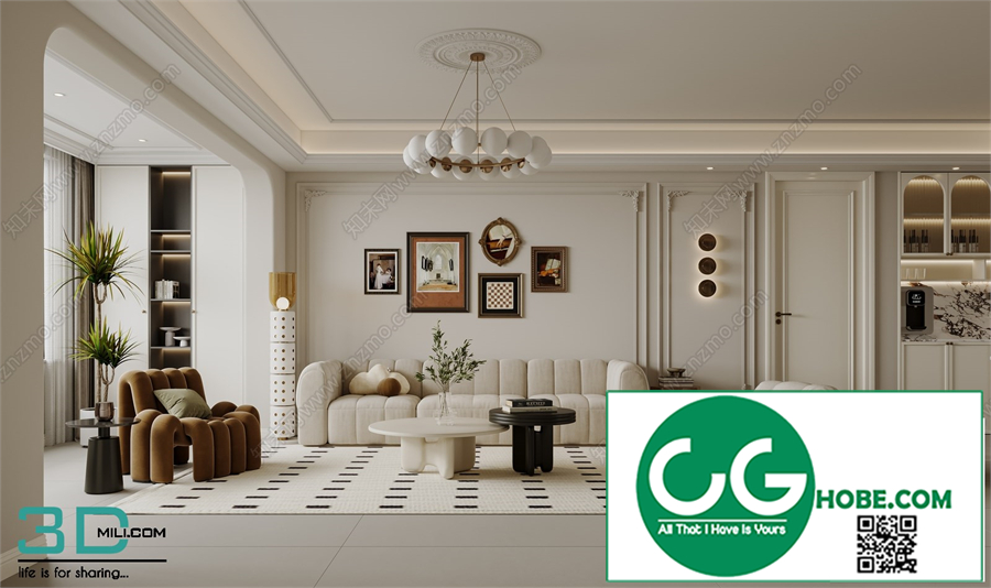 Living room French style 3dsmax File 24
