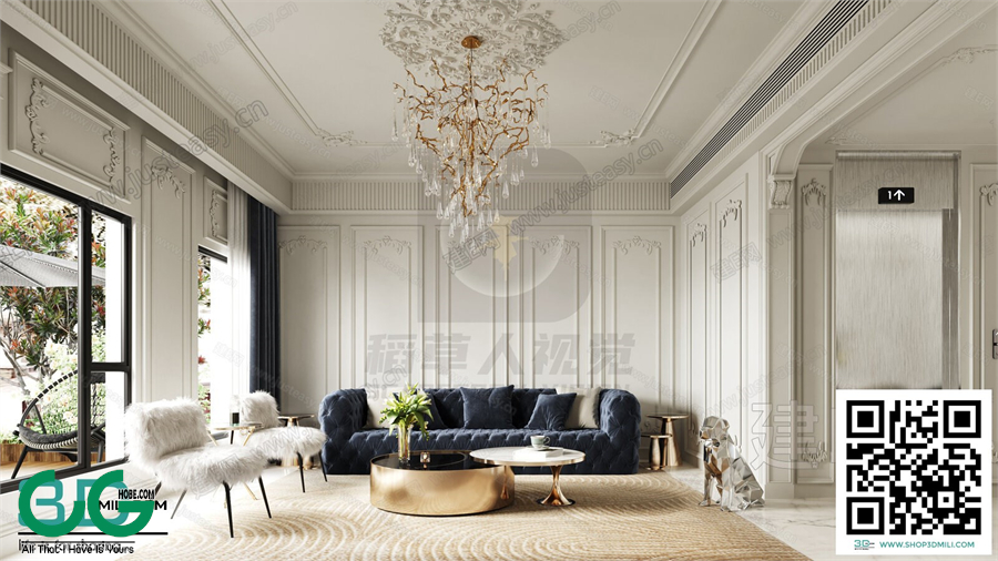 Living room French style 3dsmax File 38