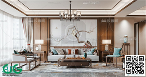 Living room New Chinese style 3dsmax File 01
