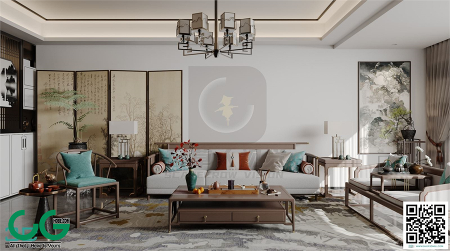 Living room New Chinese style 3dsmax File 04
