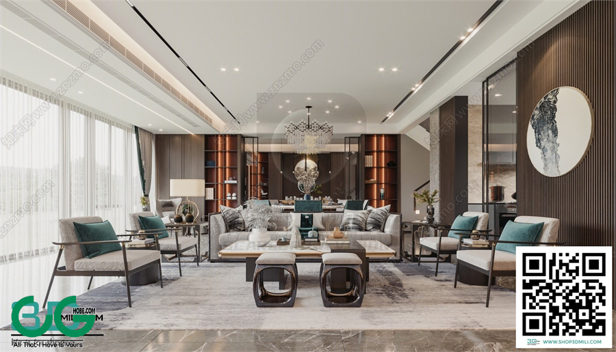 Living room New Chinese style 3dsmax File 05