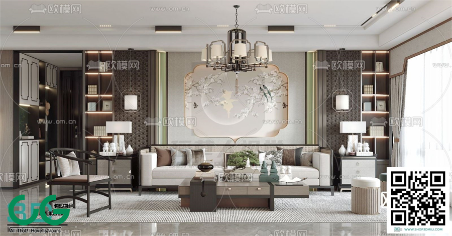 Living room New Chinese style 3dsmax File 06