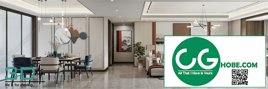 Living room New Chinese style 3dsmax File 09