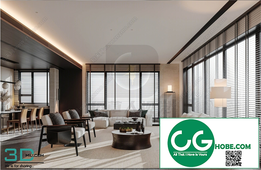 Living room New Chinese style 3dsmax File 10