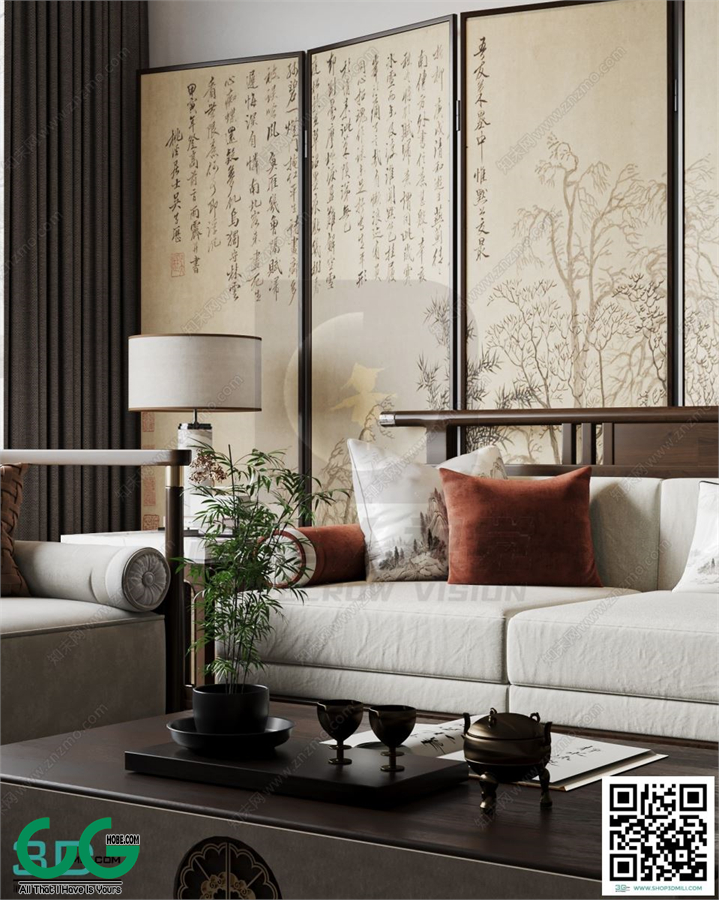 Living room New Chinese style 3dsmax File 11