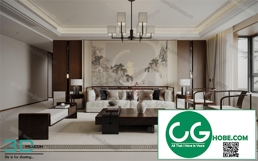 Living room New Chinese style 3dsmax File 12