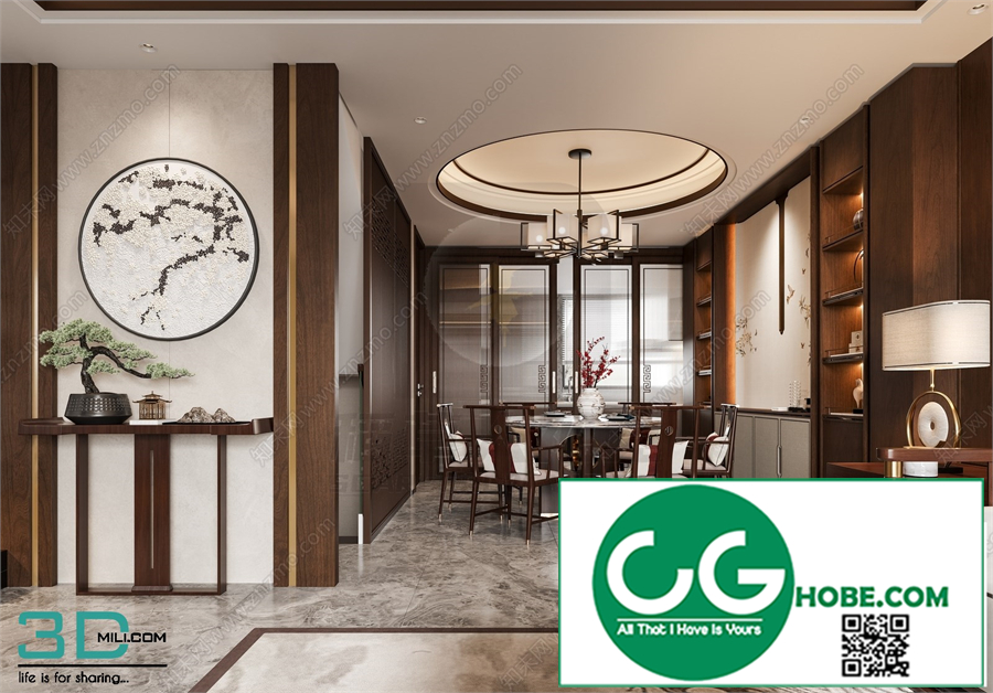 Living room New Chinese style 3dsmax File 13