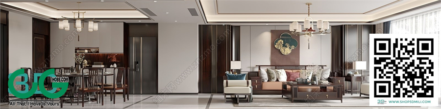 Living room New Chinese style 3dsmax File 21
