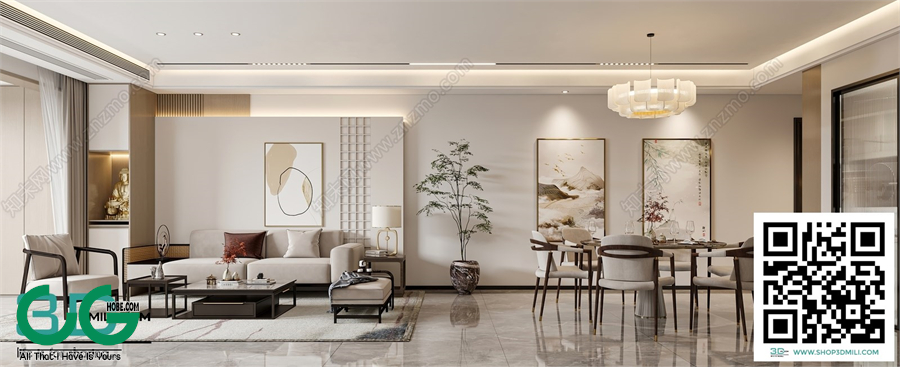 Living room New Chinese style 3dsmax File 22
