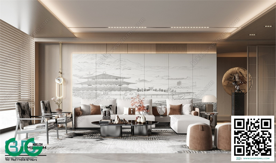 Living room New Chinese style 3dsmax File 24