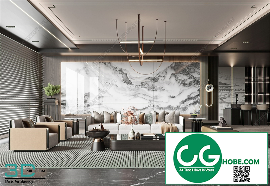Living room New Chinese style 3dsmax File 26
