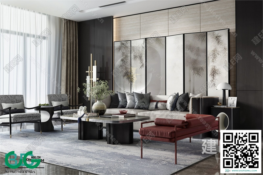 Living room New Chinese style 3dsmax File 28