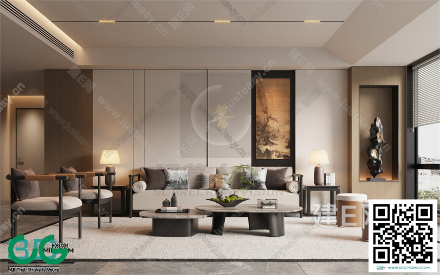 Living room New Chinese style 3dsmax File 36